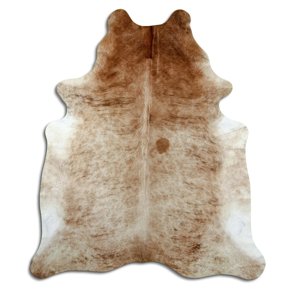 Exotische koeienhuid, ongeveer 210 × 180 cm, van bovenaf gezien: precies de huid die je ontvangt