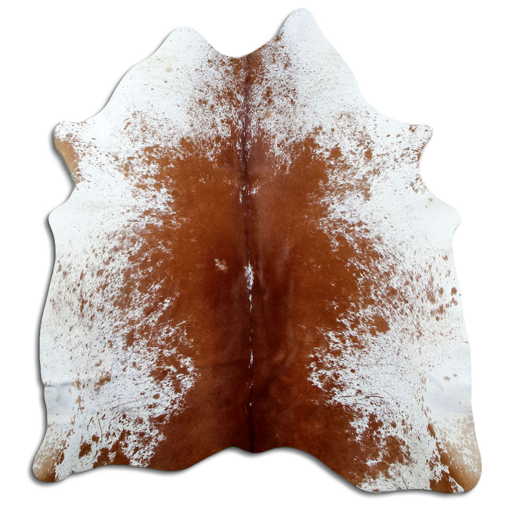 Salt & pepper koeienhuid, ongeveer 170 × 160 cm, van bovenaf gezien: precies de huid die je ontvangt