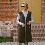 Merino bodywarmer "Sea" bruin