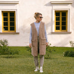 Merino bodywarmer "Sea" beige