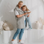 Merino bodywarmer "Wave" grijs