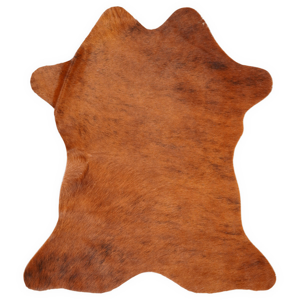 Mini koeienhuid, ongeveer 70 × 70 cm, van bovenaf gezien: precies de huid die je ontvangt