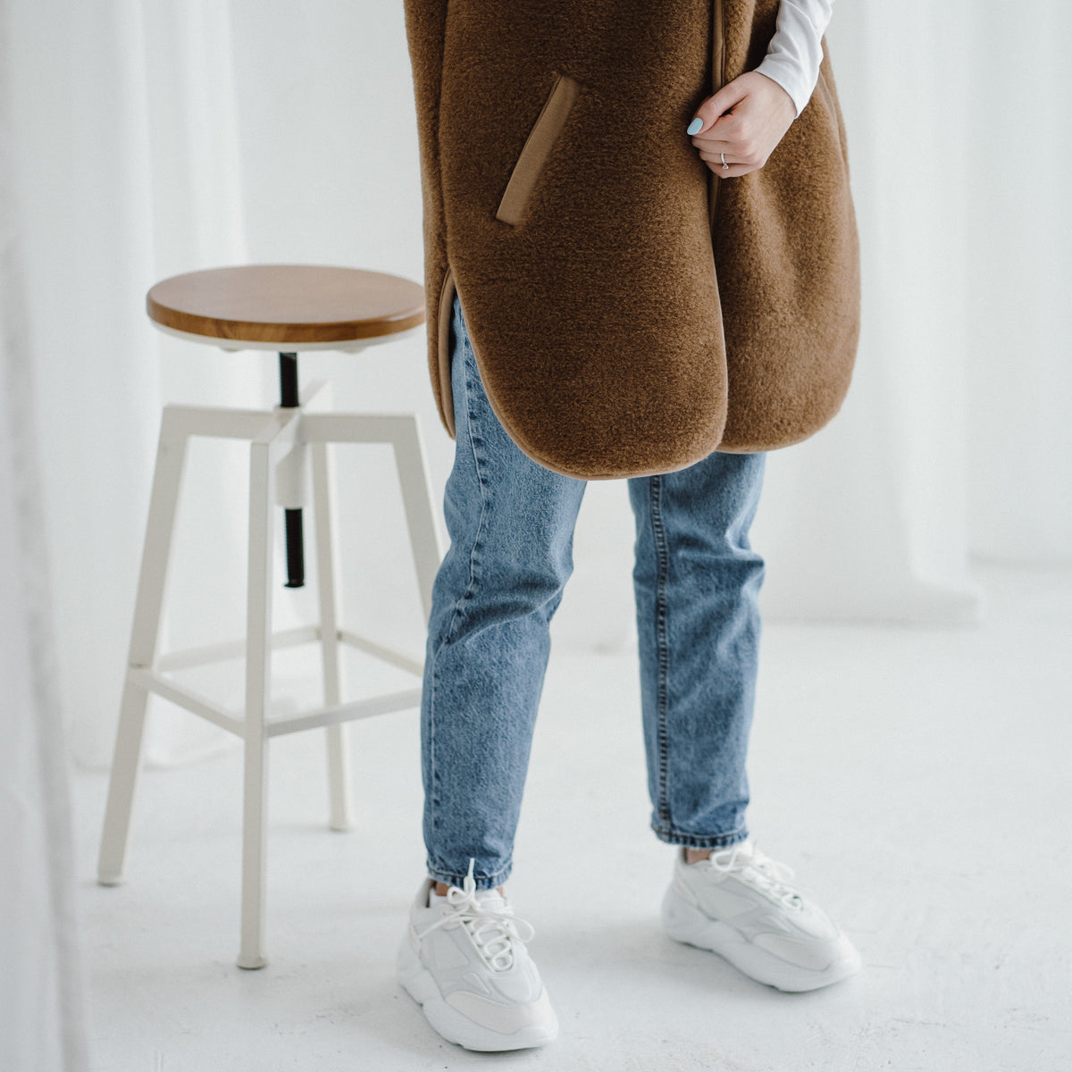 Merinowol Vest ‘'Pearl’' Donkerbruin