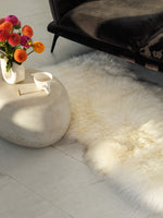 Genaaide Schapenvacht Wit XXXXXL