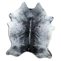 Salt & pepper koeienhuid, ongeveer 200 × 160 cm, van bovenaf gezien: precies de huid die je ontvangt