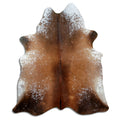 Salt & pepper koeienhuid, ongeveer 200 × 170 cm, van bovenaf gezien: precies de huid die je ontvangt