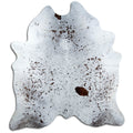 Salt & pepper koeienhuid, ongeveer 220 × 200 cm, van bovenaf gezien: precies de huid die je ontvangt