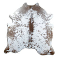 Salt & pepper koeienhuid, ongeveer 200 × 190 cm, van bovenaf gezien: precies de huid die je ontvangt