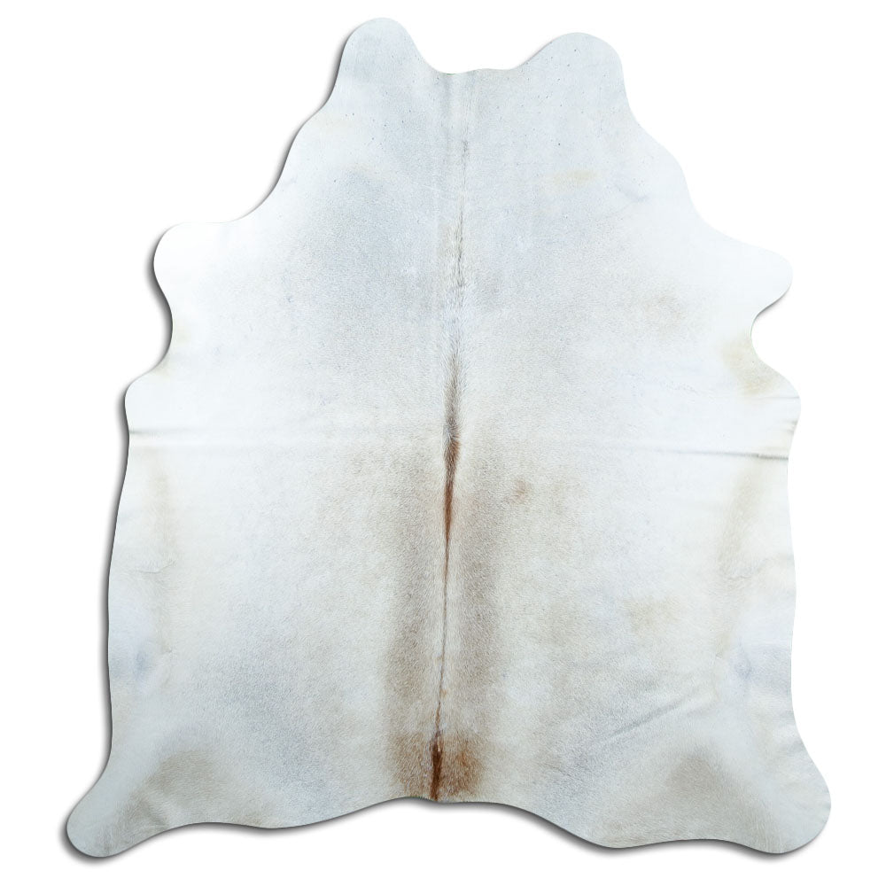 Tan grey koeienhuid, ongeveer 200 × 180 cm, van bovenaf gezien: precies de huid die je ontvangt