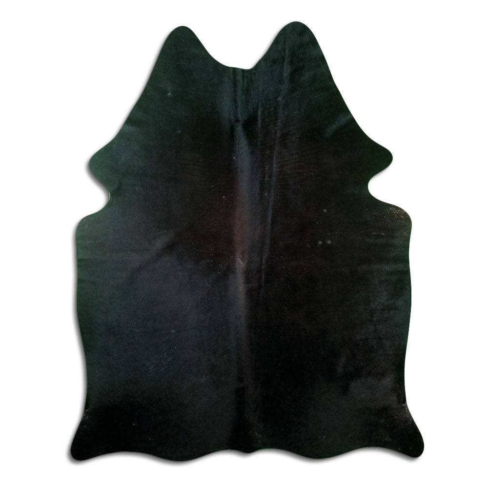 Bruine koeienhuid, ongeveer 180 × 140 cm, van bovenaf gezien: precies de huid die je ontvangt