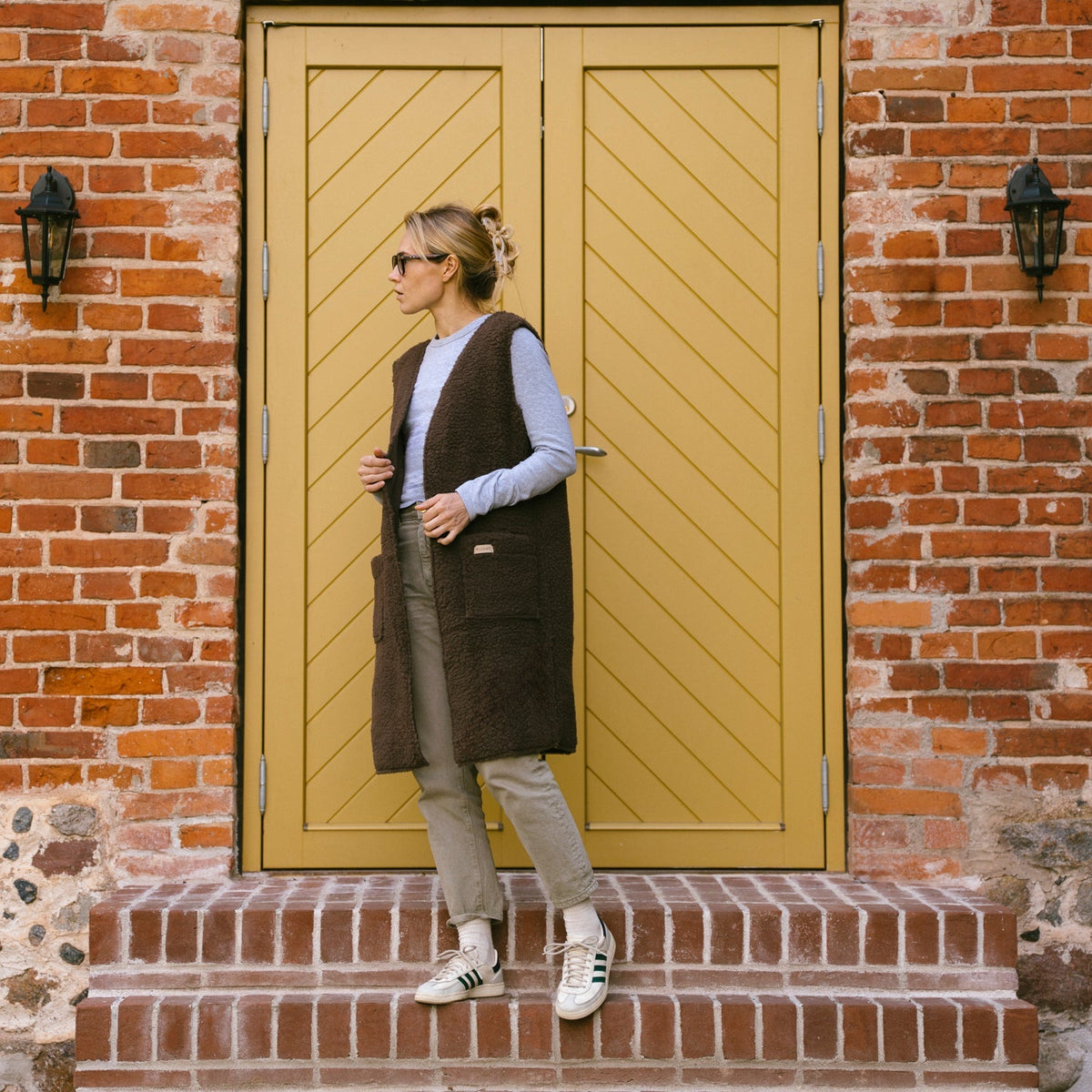 Merino bodywarmer "Sea" bruin
