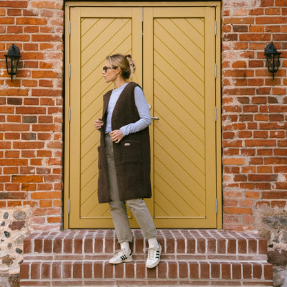 Merino bodywarmer "Sea" bruin