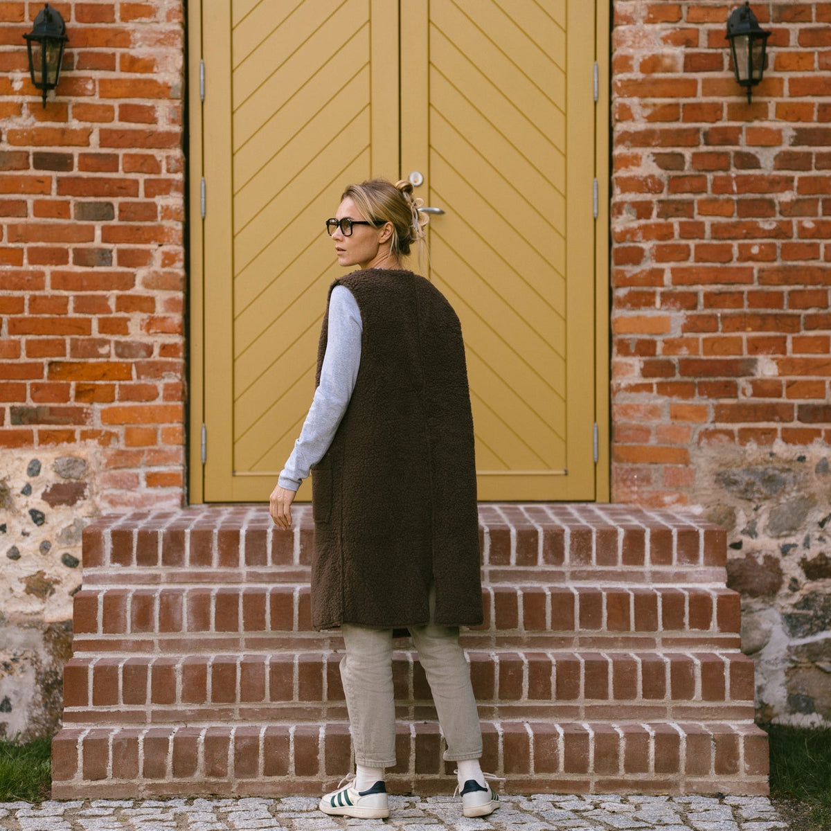 Merino bodywarmer "Sea" bruin