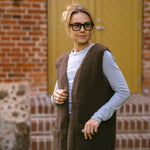 Merino bodywarmer "Sea" bruin