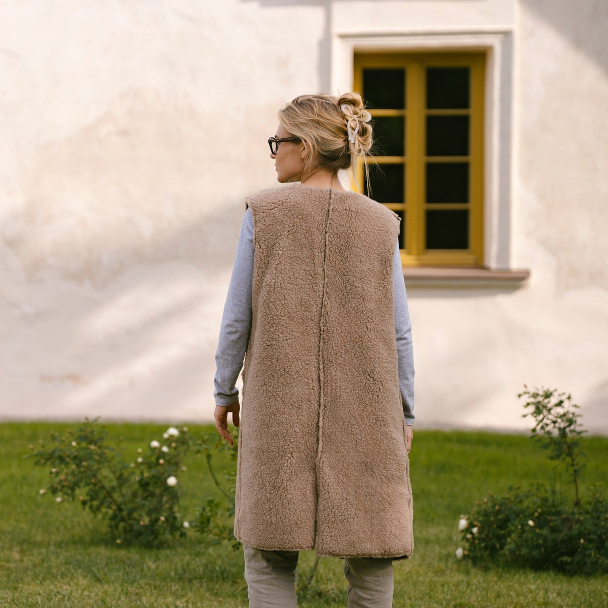 Merino bodywarmer "Sea" beige