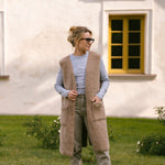 Merino bodywarmer "Sea" beige
