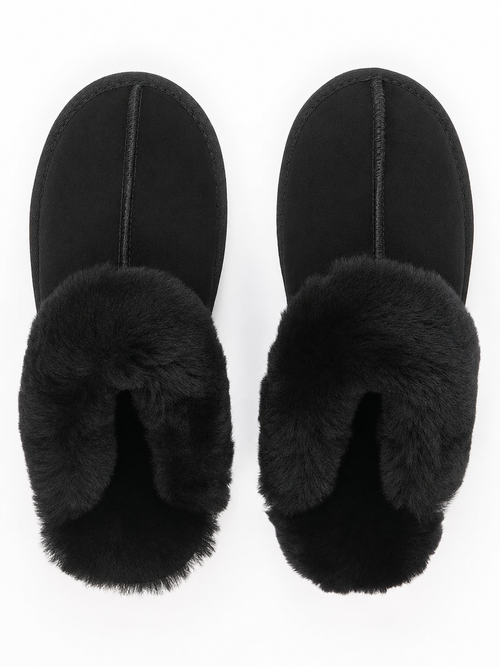Schapenvacht Pantoffels | Zwart