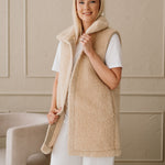 Merino bodywarmer "Wave" beige
