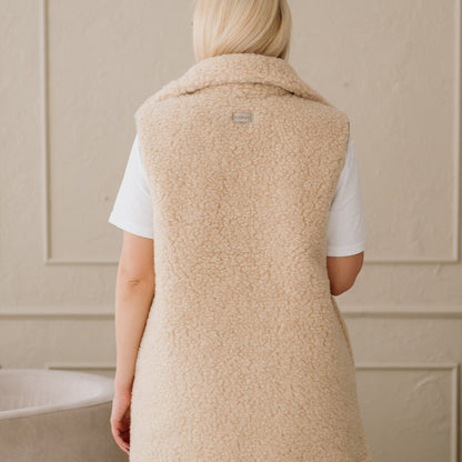 Merino bodywarmer "Wave" beige