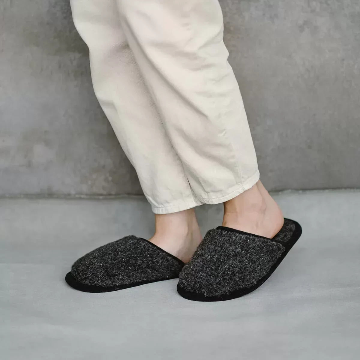 Merino sloffen "Granite"