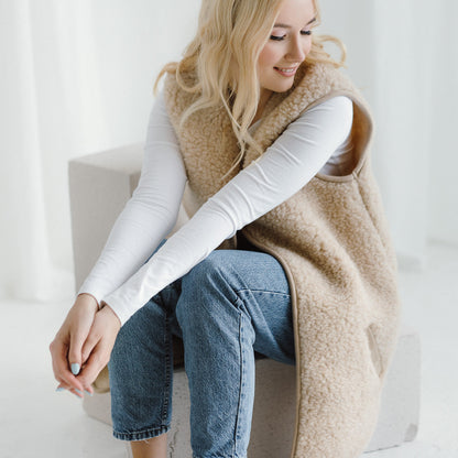 Merinowol Vest ‘'Pearl’' Beige