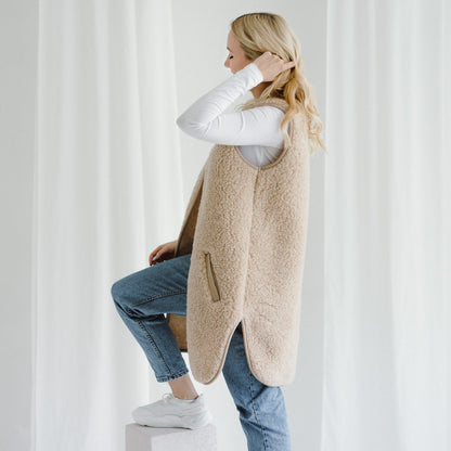 Merinowol Vest ‘'Pearl’' Beige