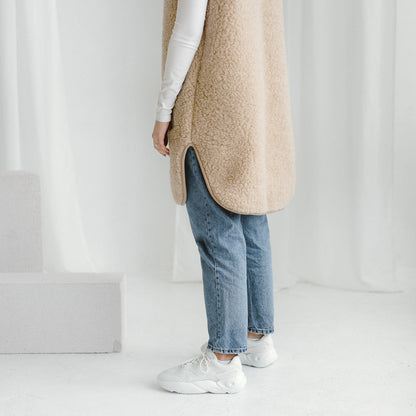 Merinowol Vest ‘'Pearl’' Beige