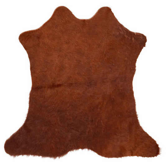 Mini koeienhuid, ongeveer 70 × 70 cm, van bovenaf gezien: precies de huid die je ontvangt