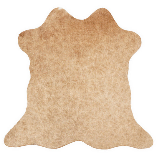 Mini koeienhuid, ongeveer 70 × 70 cm, van bovenaf gezien: precies de huid die je ontvangt