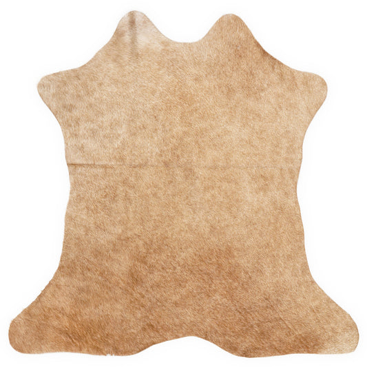 Mini koeienhuid, ongeveer 70 × 70 cm, van bovenaf gezien: precies de huid die je ontvangt