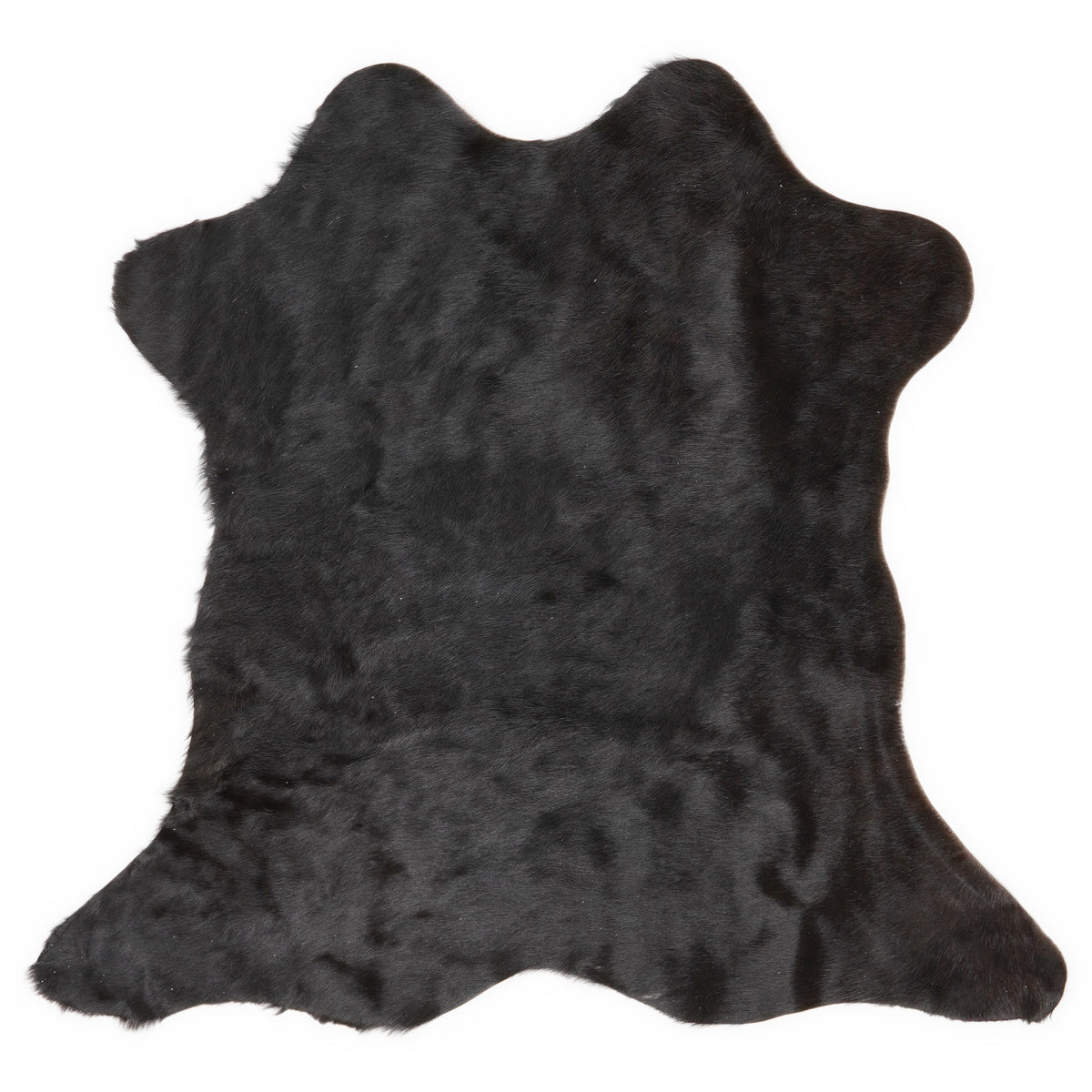 Mini koeienhuid, ongeveer 70 × 70 cm, van bovenaf gezien: precies de huid die je ontvangt