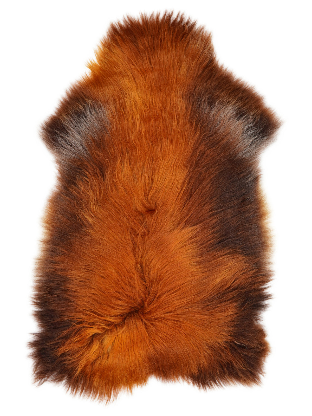 IJslandse Rusty schapenvacht, ongeveer 120 × 80 cm, van bovenaf gezien: precies de vacht die je ontvangt