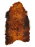 IJslandse Rusty schapenvacht, ongeveer 120 × 75 cm, van bovenaf gezien: precies de vacht die je ontvangt