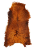 IJslandse Rusty schapenvacht, ongeveer 125 × 75 cm, van bovenaf gezien: precies de vacht die je ontvangt