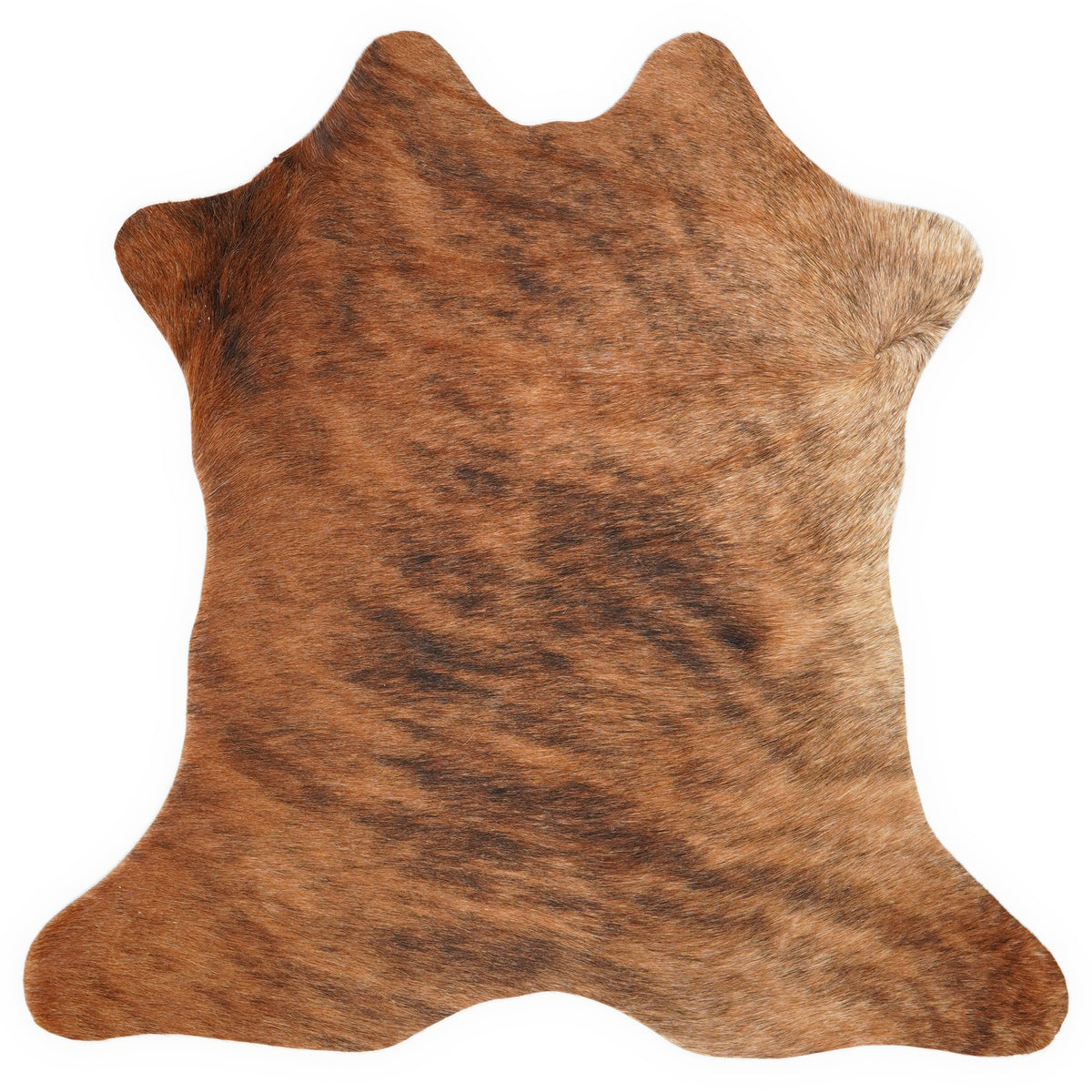 Mini koeienhuid, ongeveer 70 × 70 cm, van bovenaf gezien: precies de huid die je ontvangt