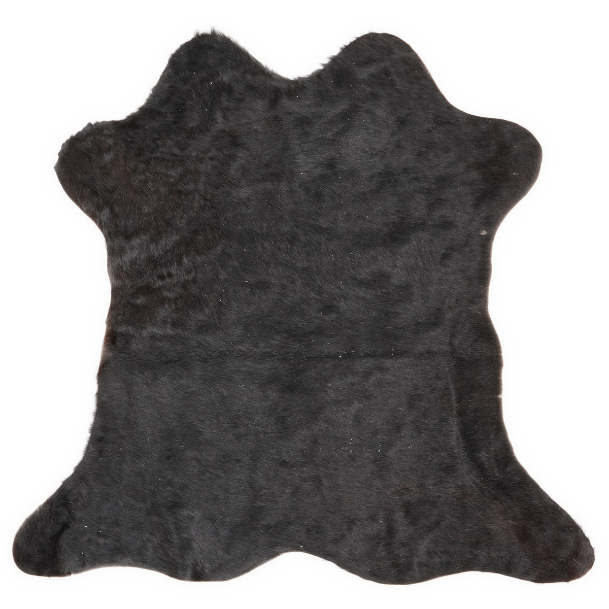 Mini koeienhuid, ongeveer 70 × 70 cm, van bovenaf gezien: precies de huid die je ontvangt