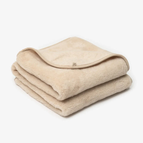 Wollen deken "Cashmere" van kasjmier en merinowol beige | dubbellaags