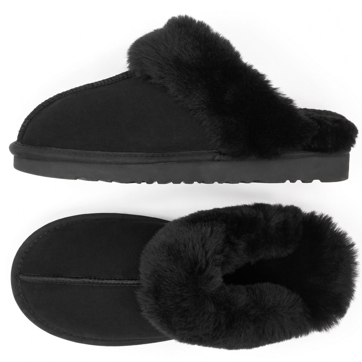 Schapenvacht Pantoffels | Zwart