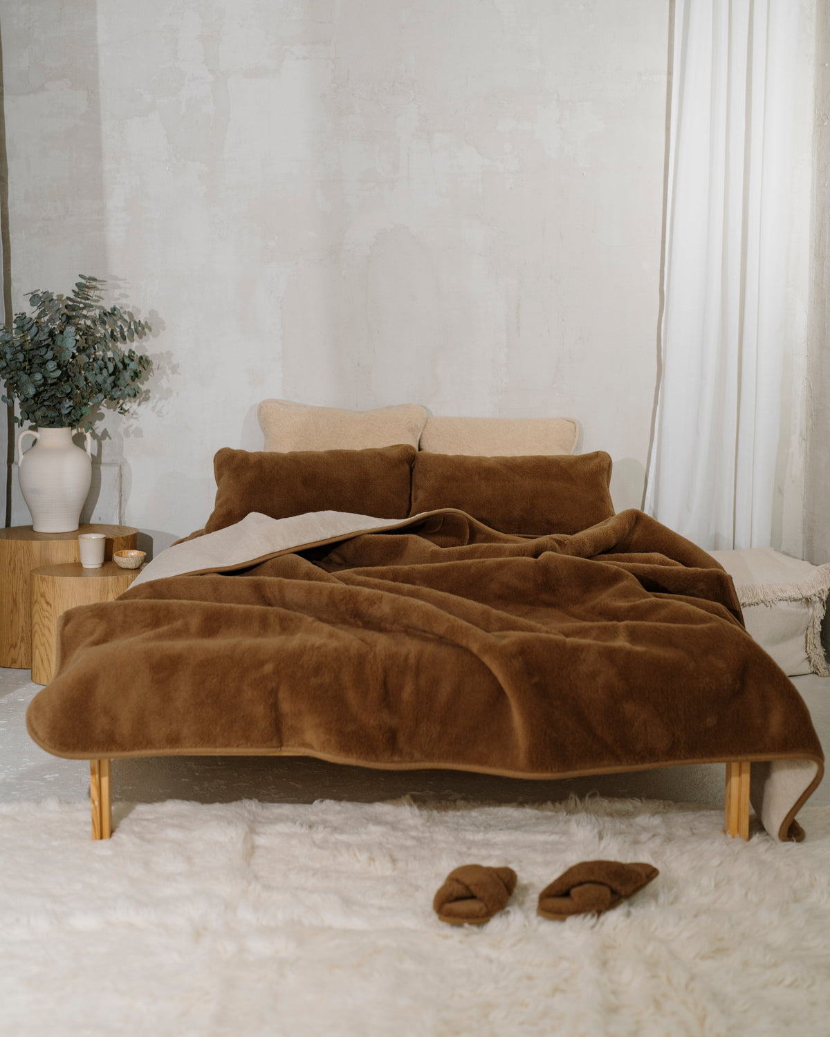Wollen deken "Camel" van kameelhaar en merinowol | dubbellaags