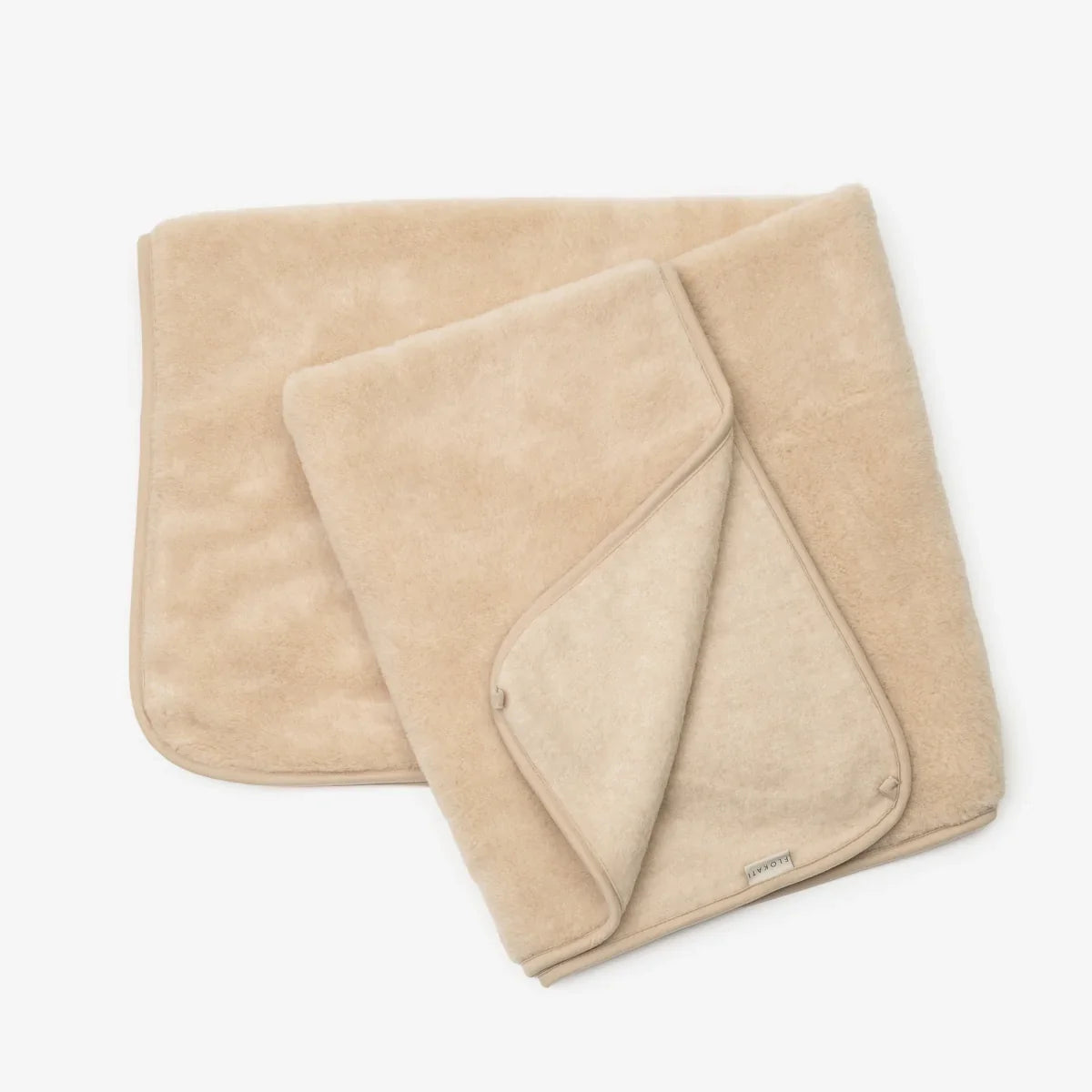 Wollen deken "Cashmere" van kasjmier en merinowol beige | dubbellaags