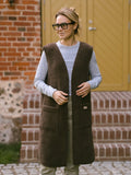 Merino bodywarmer "Sea" bruin