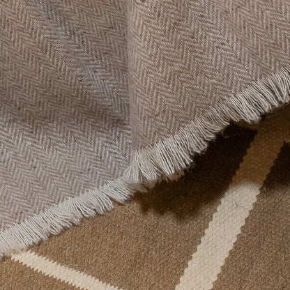 Plaid "Mountain Haze" van alpaca en merinowol – detail
