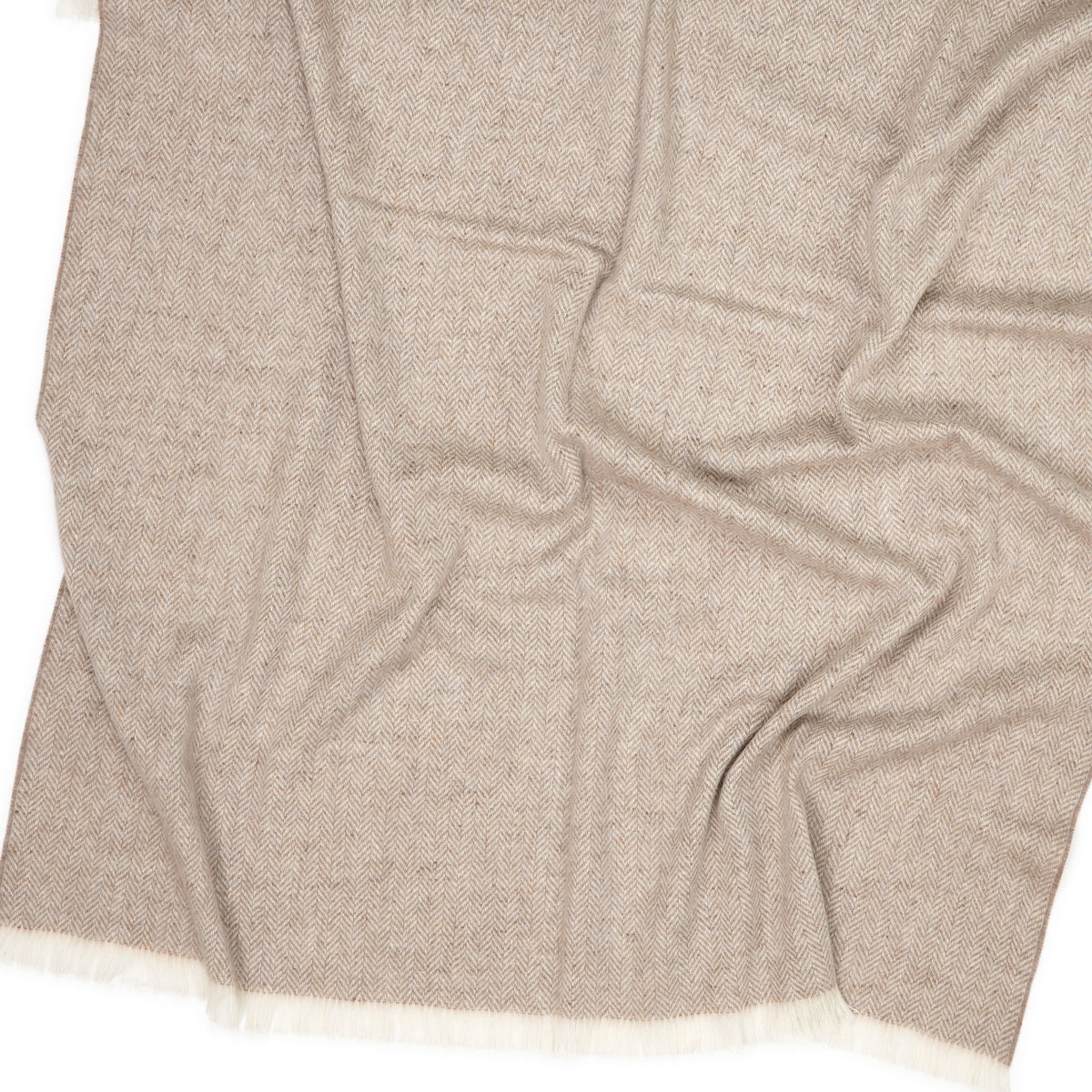 Plaid "Mountain Haze" van alpaca en merinowol – close-up