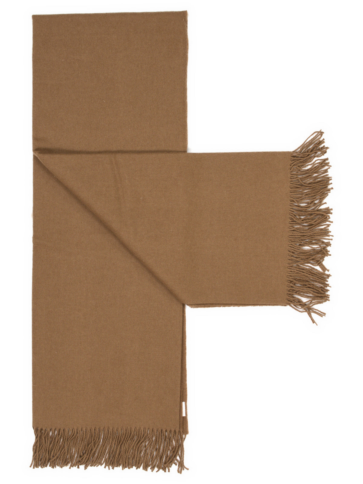Plaid "Fjord" in Camel, opengevouwen