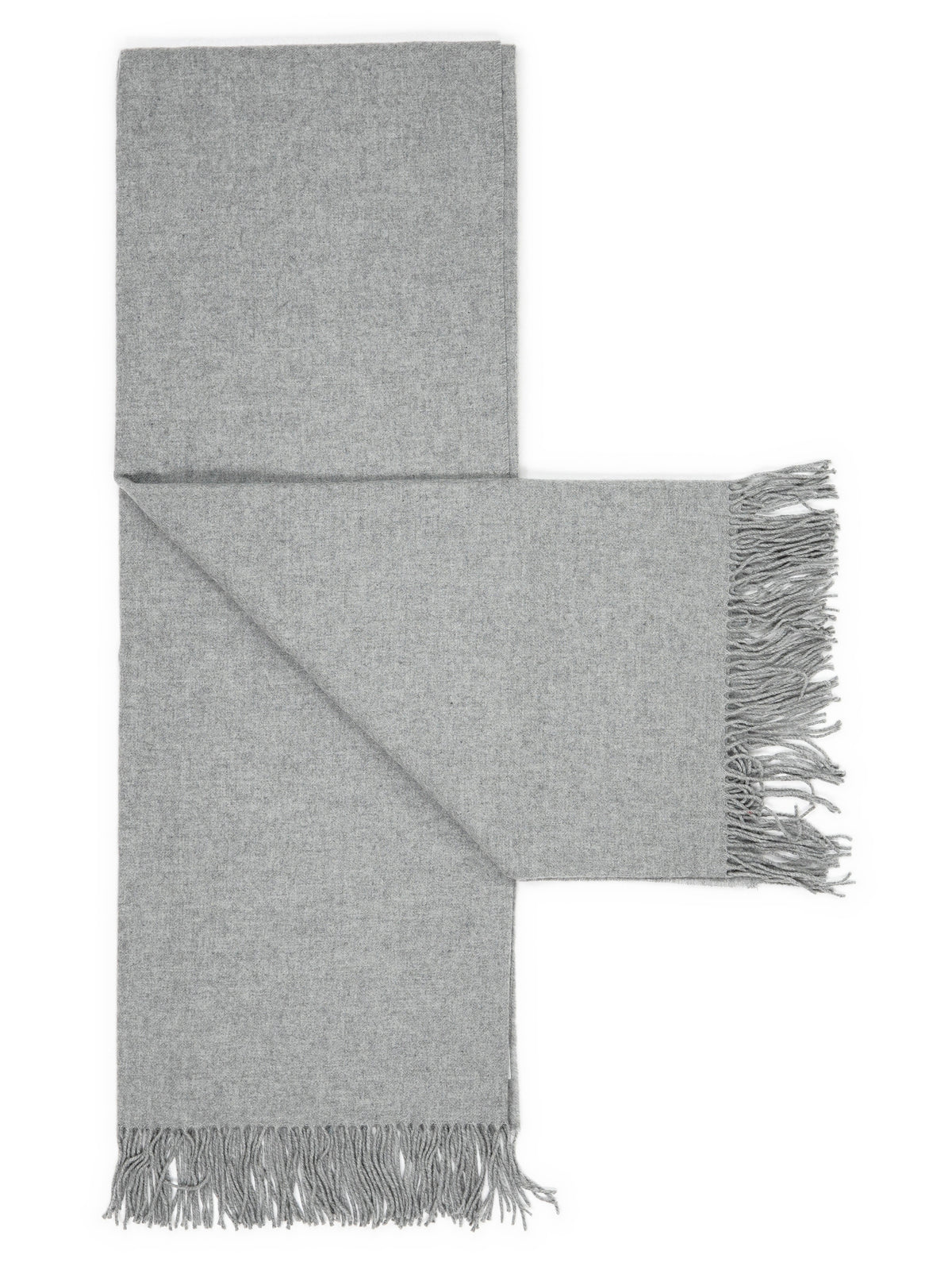 Plaid "Fjord" in Lichtgrijs, opengevouwen