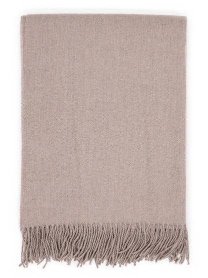 Plaid "Fjord" in Taupe, gevouwen