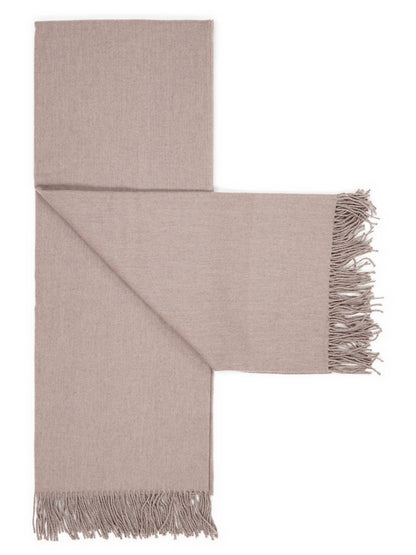 Plaid "Fjord" in Taupe, opengevouwen
