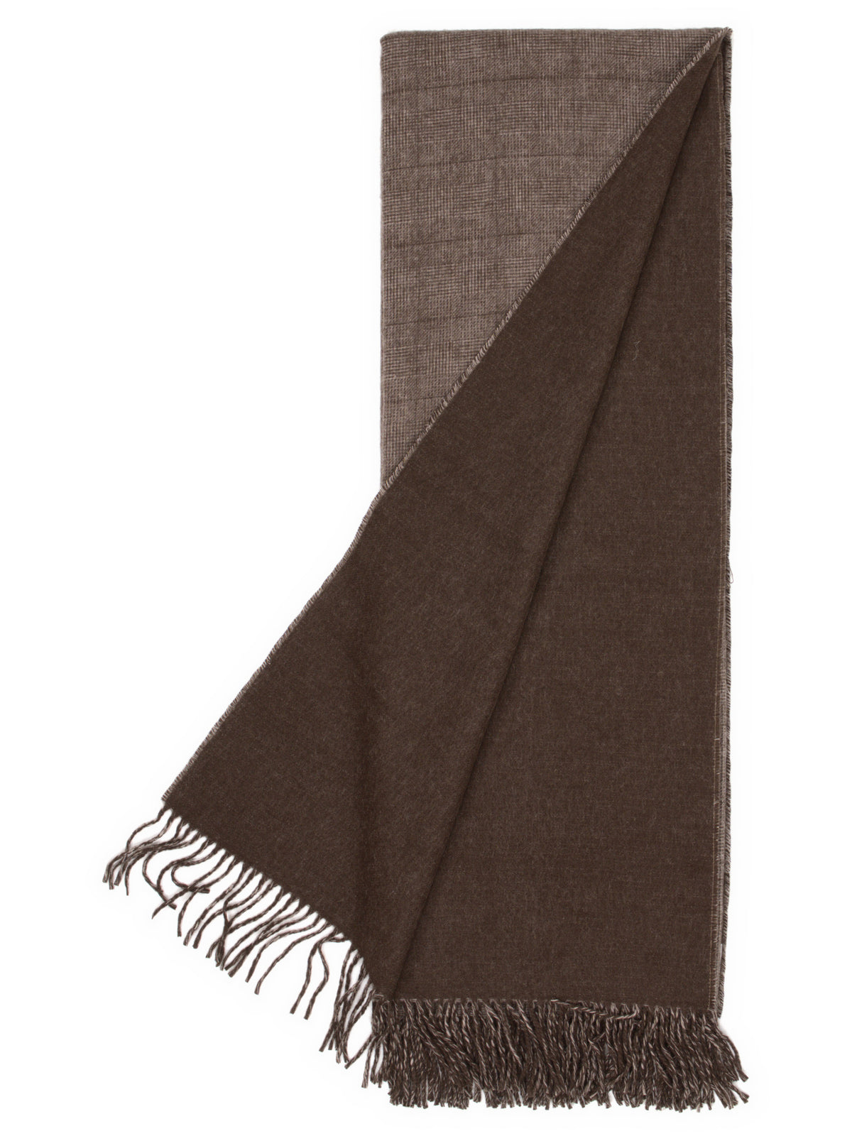 Plaid "Glen" in Bruin: de effen achterkant