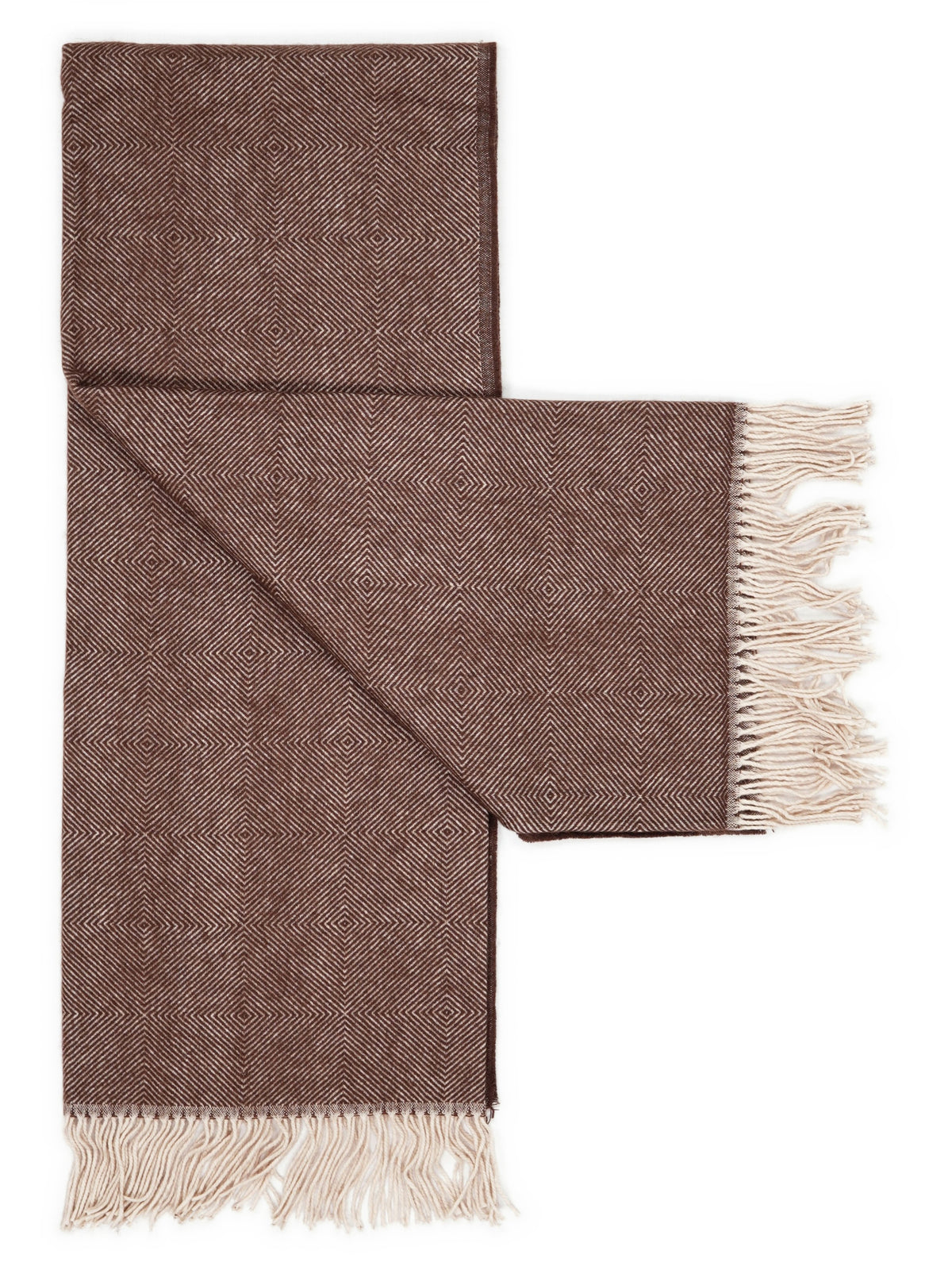 Plaid "Rune" in Donkerbruin, opengevouwen