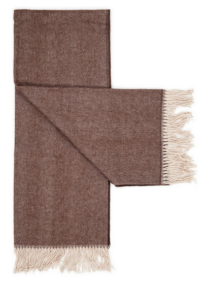 Plaid "Rune" in Donkerbruin, opengevouwen